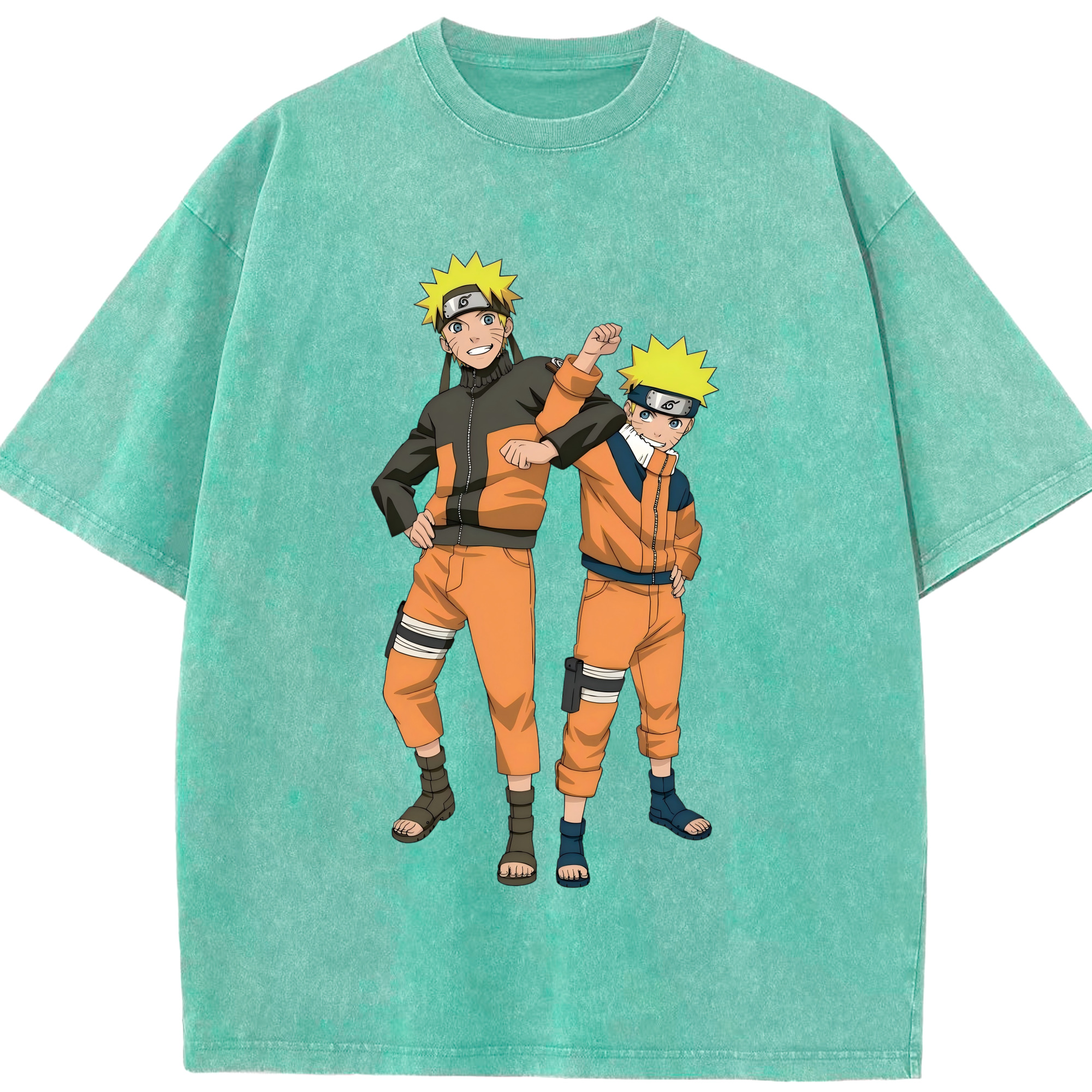 （画像用） NARUTO -ナルト- うずまき ナルト Uzumaki Naruto 綿100% ヴィンテージ風 半袖Tシャツ（フロントプリント）